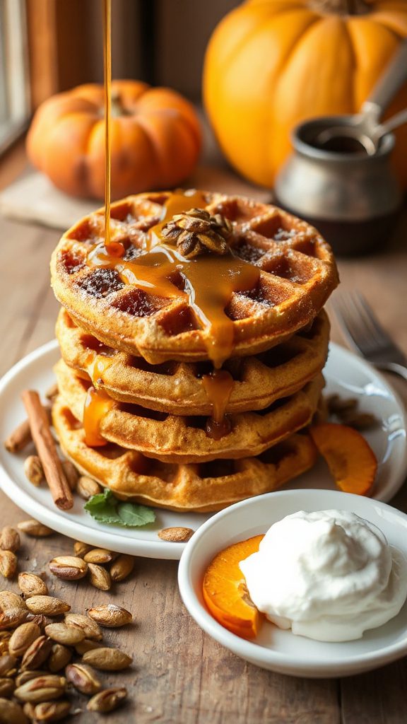pumpkin almond flour waffles