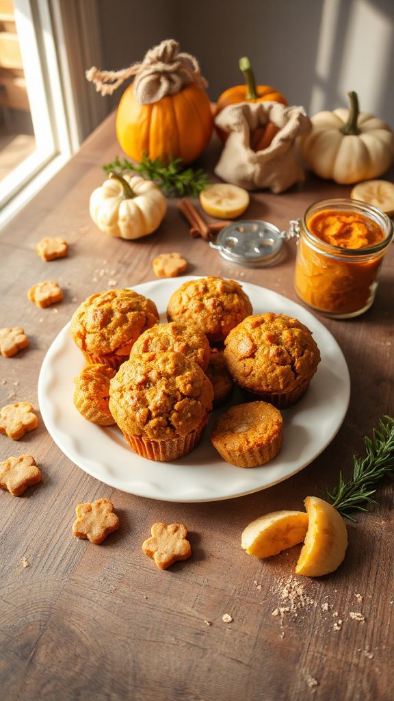pumpkin banana dog muffins