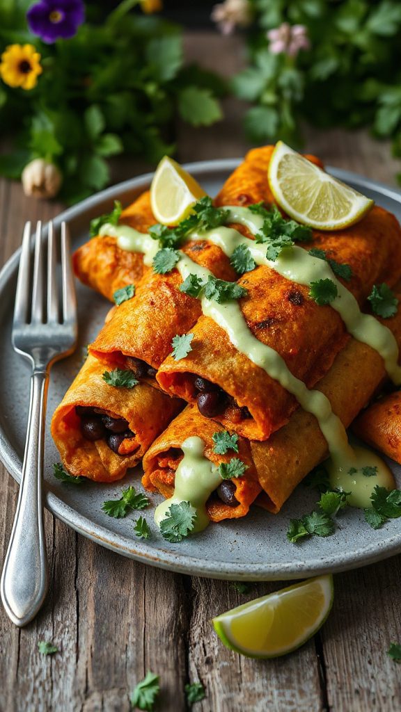 pumpkin black bean enchiladas