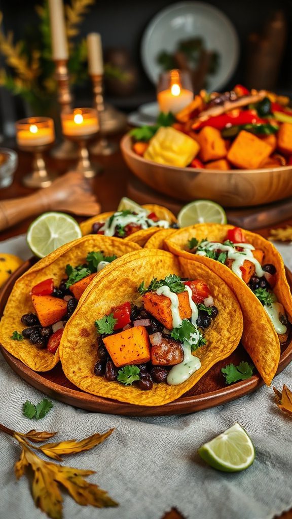 pumpkin black bean tacos