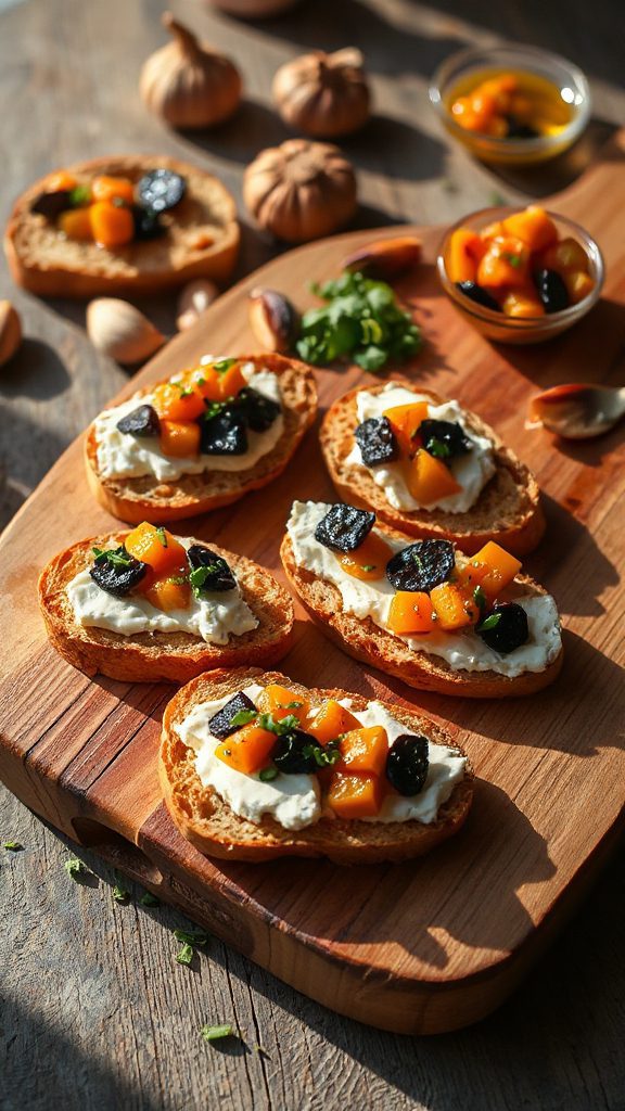 pumpkin black garlic salsa appetizer