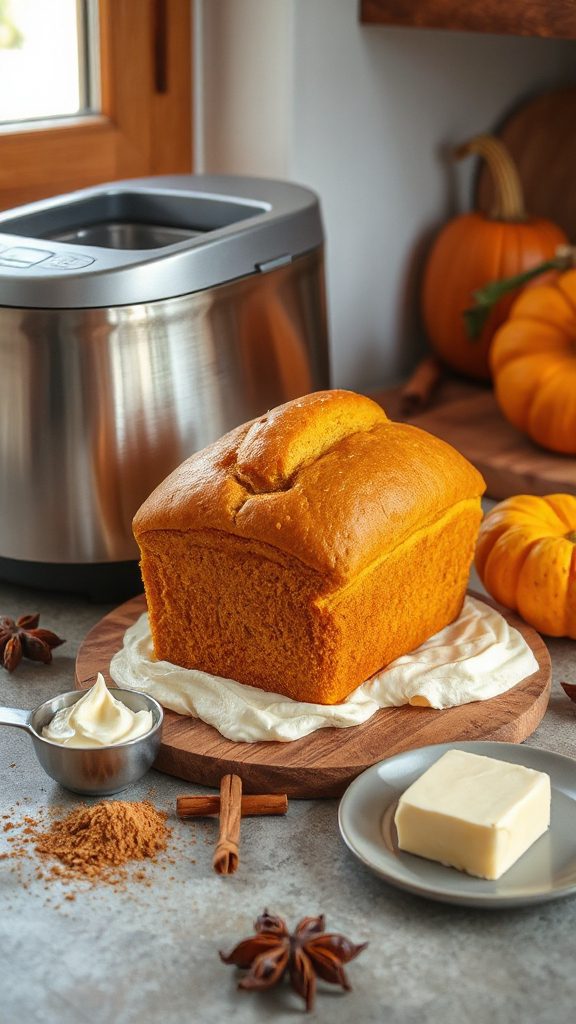 pumpkin bread with cream cheese