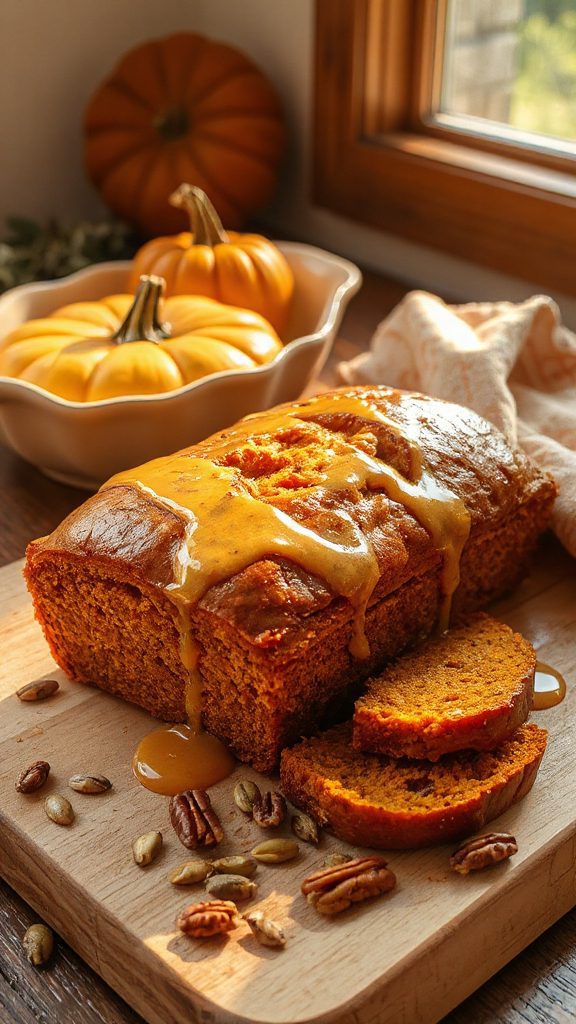 pumpkin bread with maple glaze