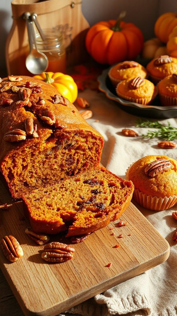 pumpkin bread with pecans
