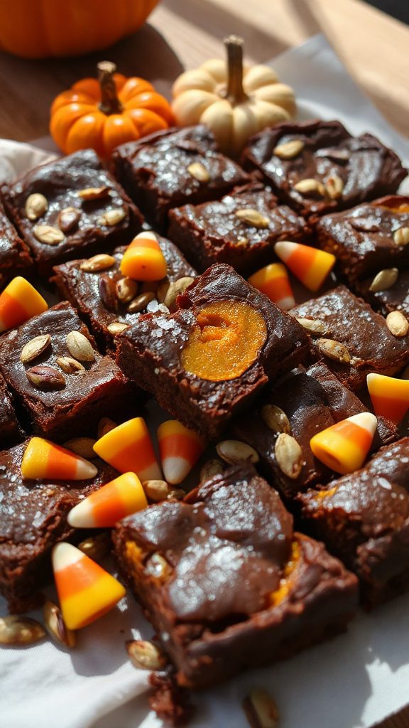 pumpkin brownies for halloween