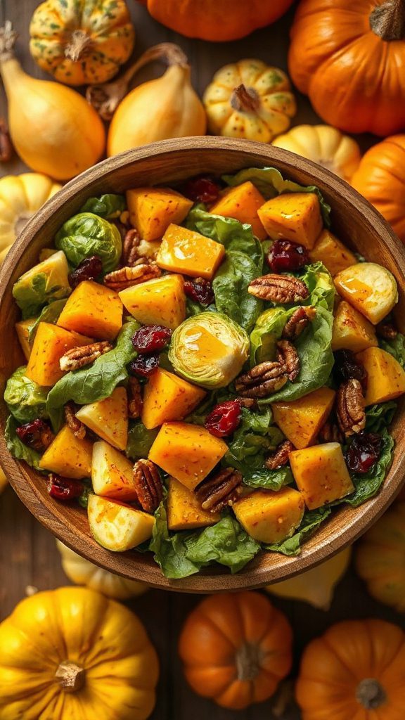 pumpkin brussels sprout apple salad