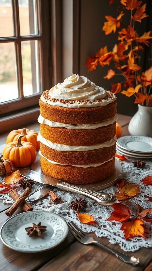 pumpkin cake with cream cheese