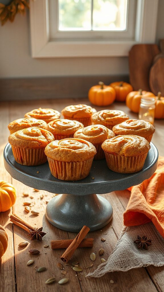 pumpkin cheesecake swirl muffins