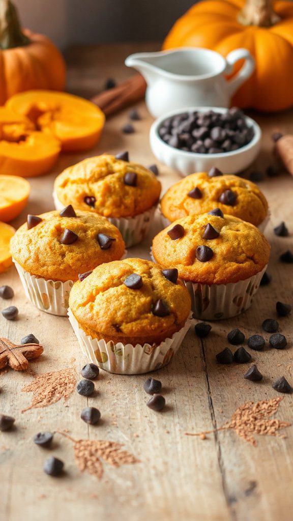 pumpkin chocolate chip muffins