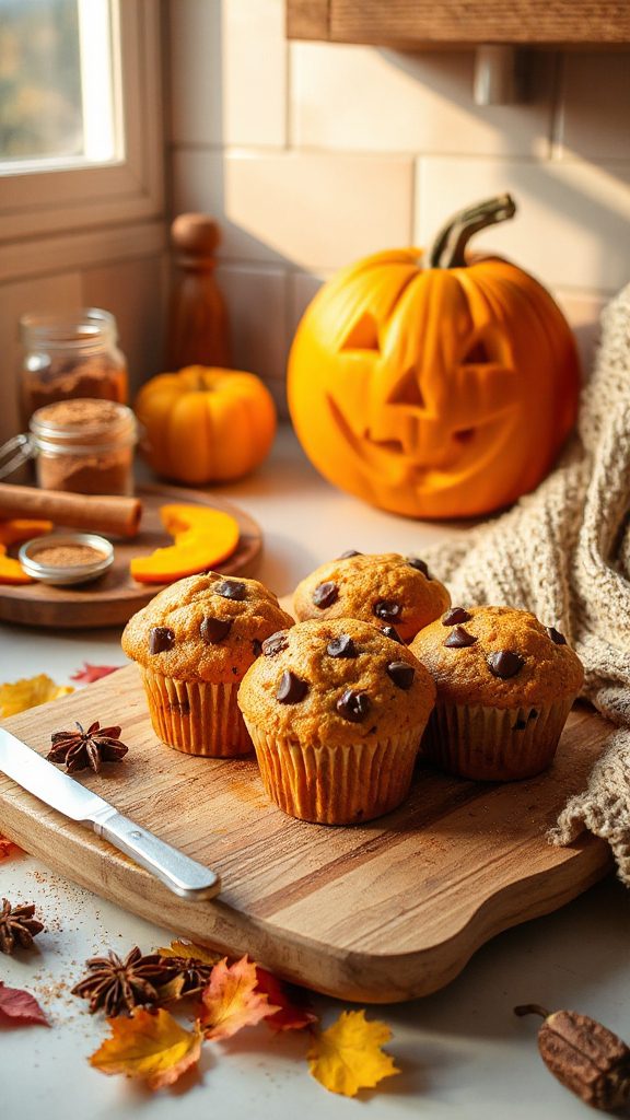 pumpkin chocolate chip muffins