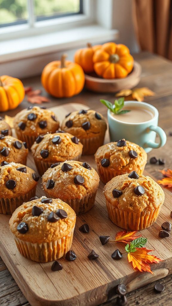 pumpkin chocolate chip muffins