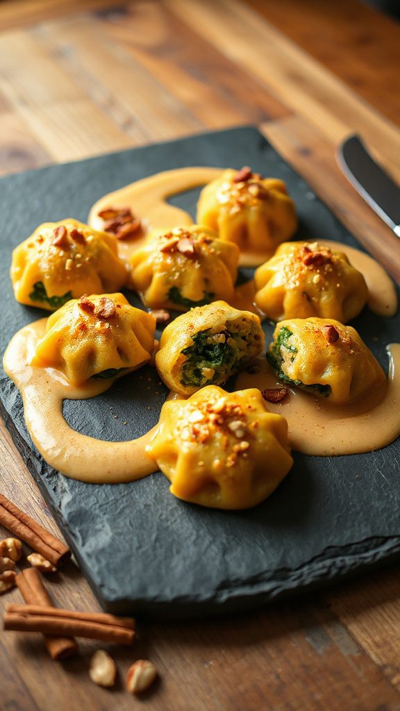 pumpkin cinnamon nut dumplings