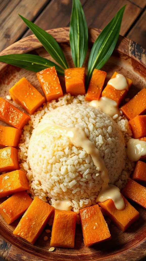 pumpkin coconut sticky rice