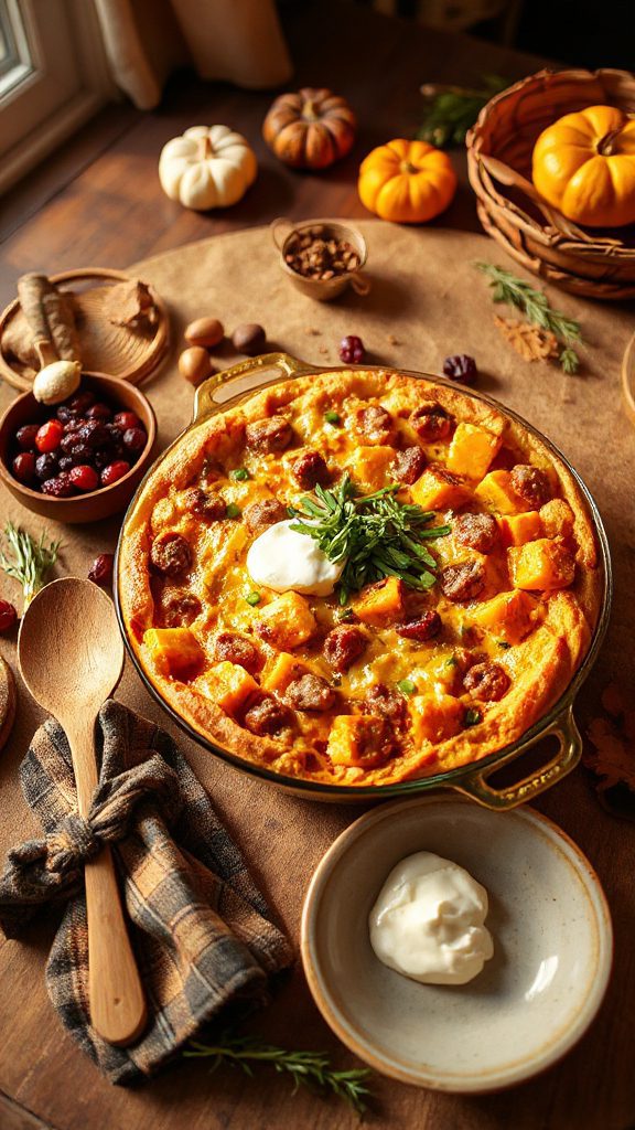 pumpkin fennel sausage casserole