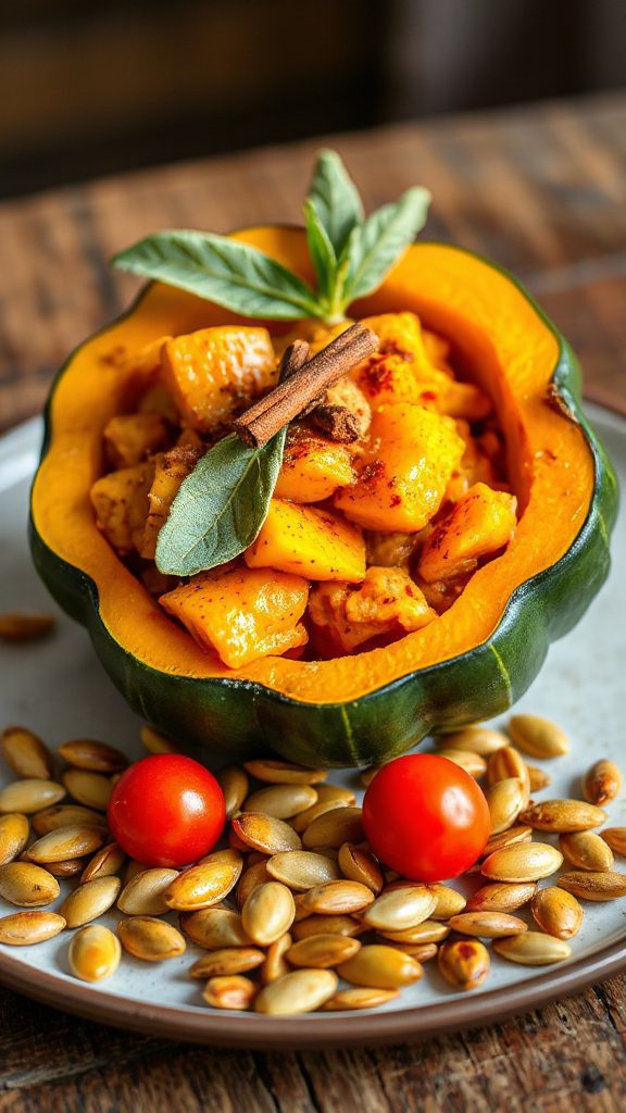 pumpkin filled acorn squash