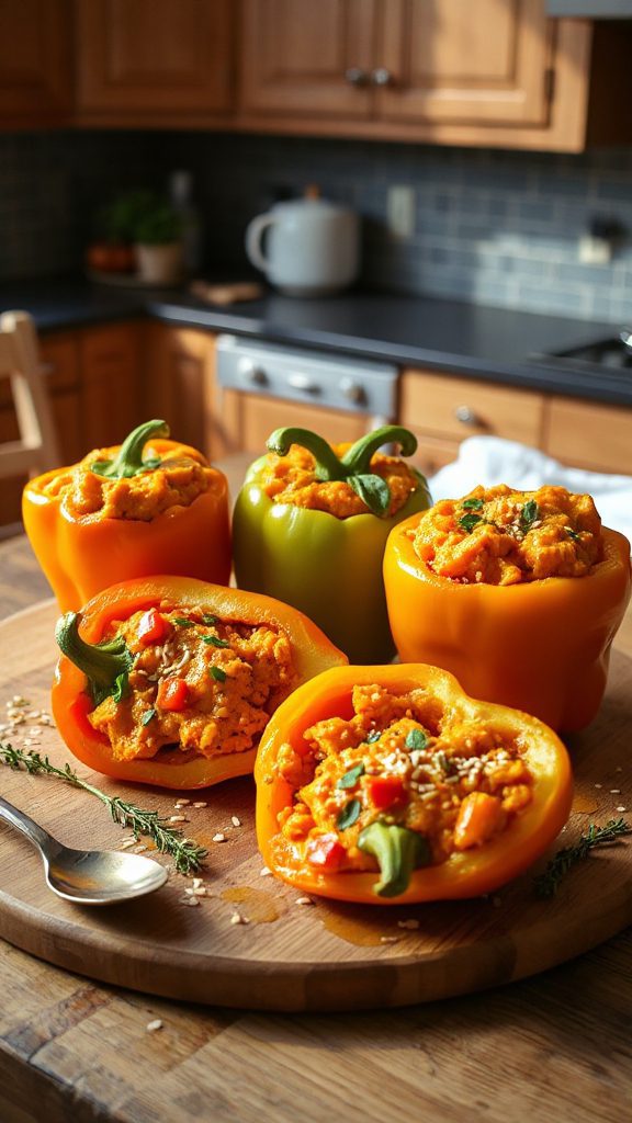 pumpkin filled bell pepper delight
