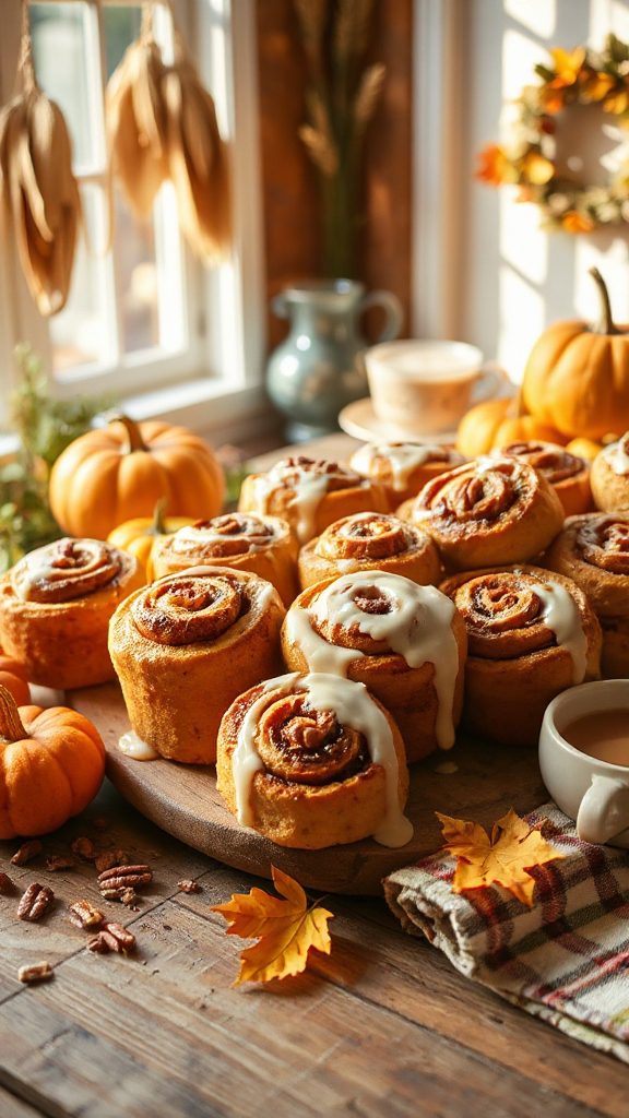 pumpkin filled cinnamon roll delight