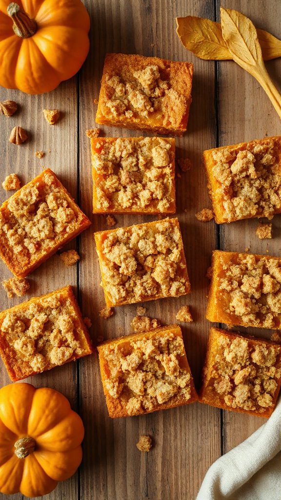 pumpkin filled crumbly dessert bars
