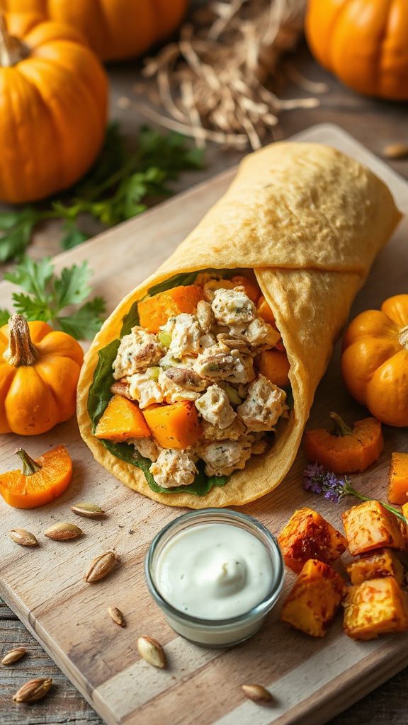 pumpkin filled tuna wraps