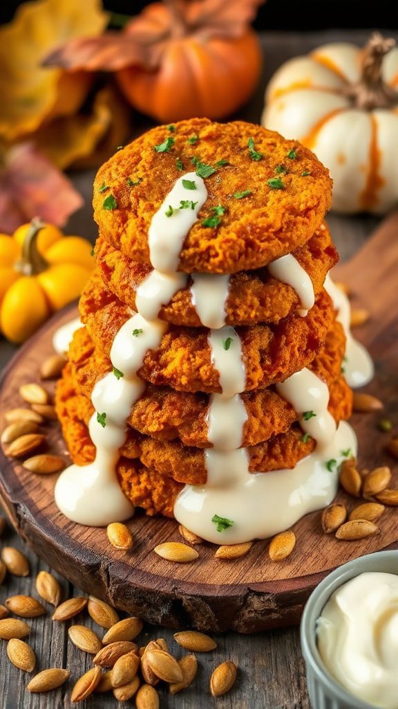 pumpkin fritters with glaze