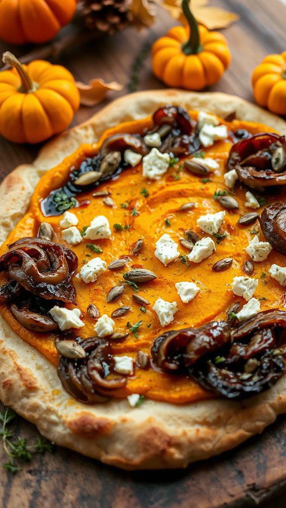 pumpkin gorgonzola flatbread delight