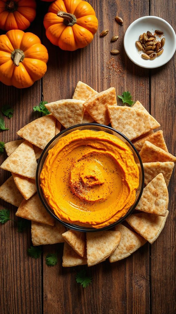 pumpkin hummus halloween appetizer