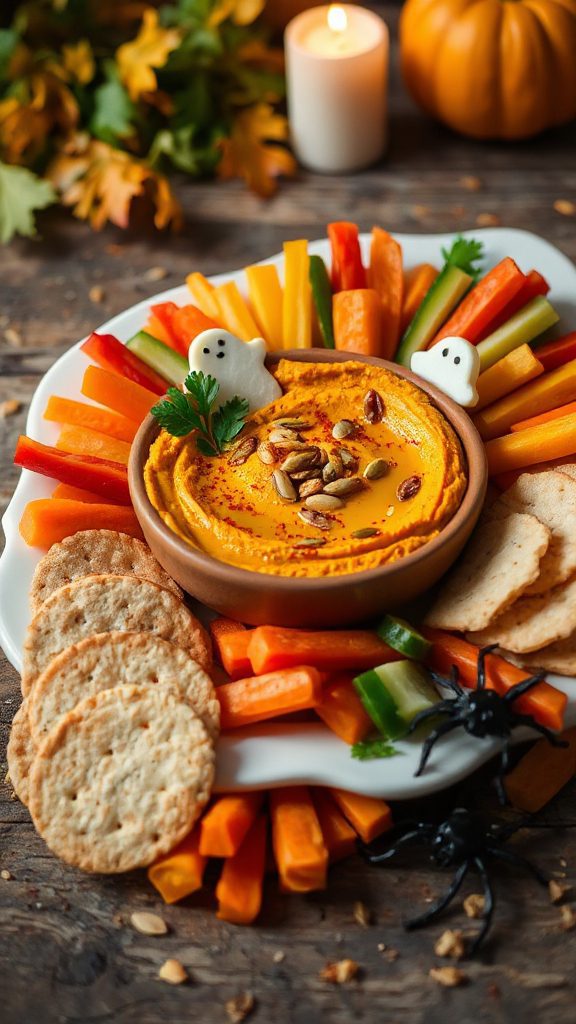pumpkin hummus healthy appetizer