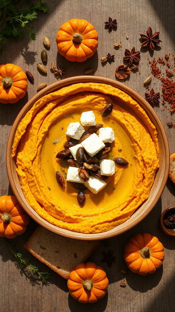 pumpkin infused creamy hummus