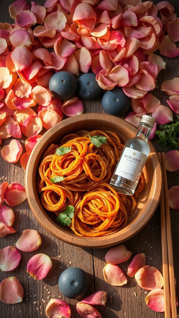 pumpkin noodles with rose water