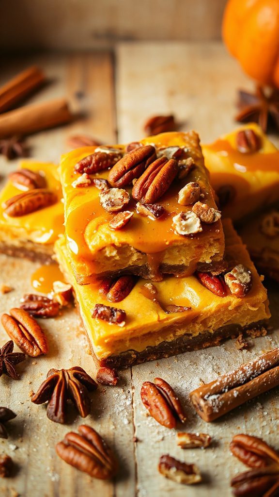 pumpkin pecan cheesecake bars