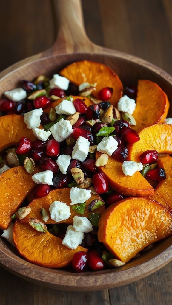 pumpkin pomegranate feta salad