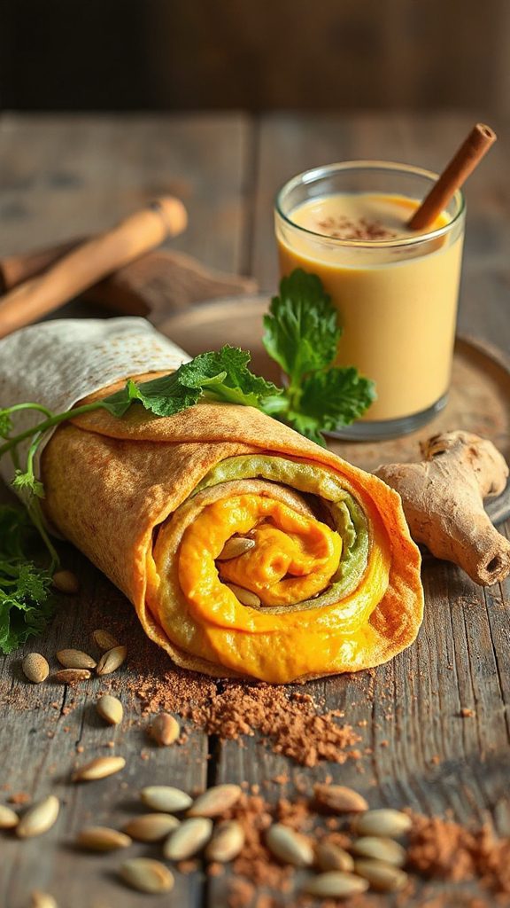 pumpkin protein smoothie wrap