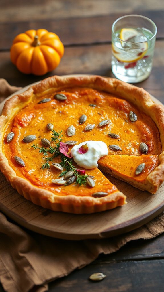 pumpkin quiche with tempeh