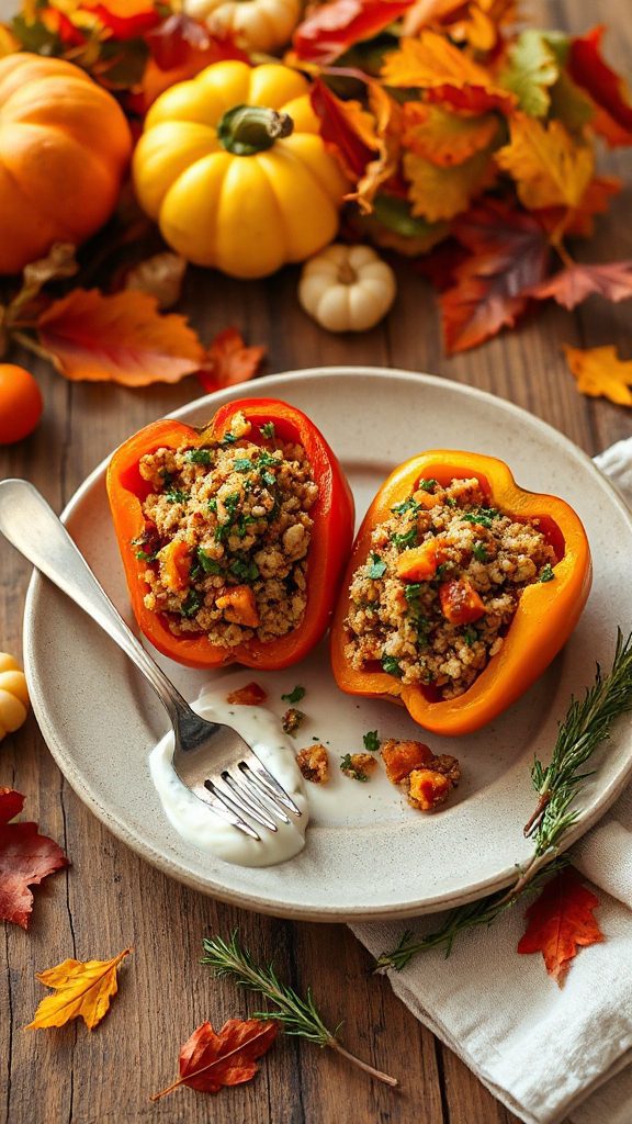 pumpkin quinoa stuffed peppers