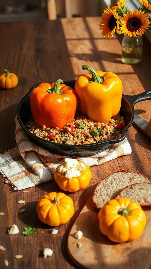 pumpkin quinoa stuffed peppers