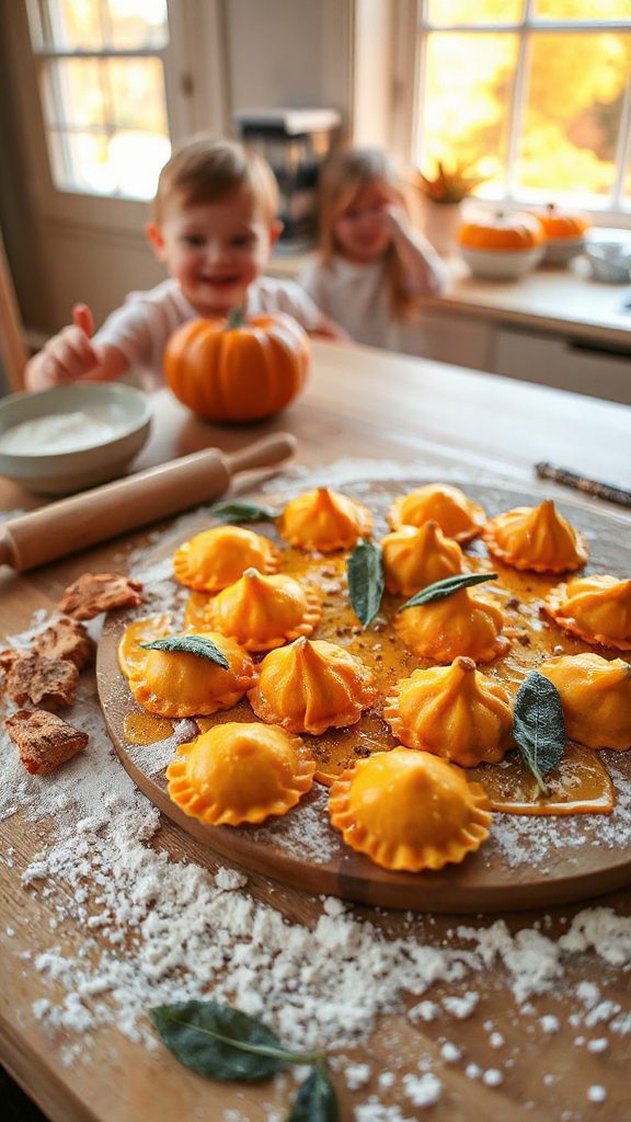pumpkin ravioli with sage butter