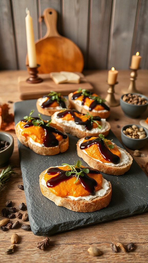 pumpkin ricotta crostini appetizer