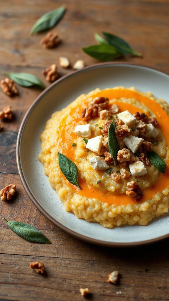 pumpkin risotto with goat cheese