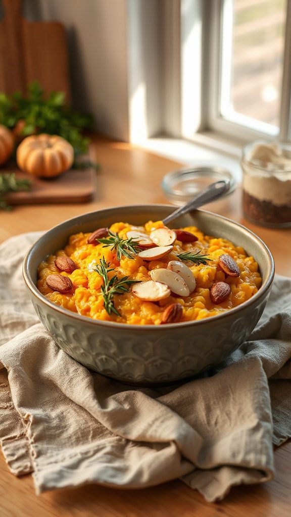 pumpkin risotto with herbs