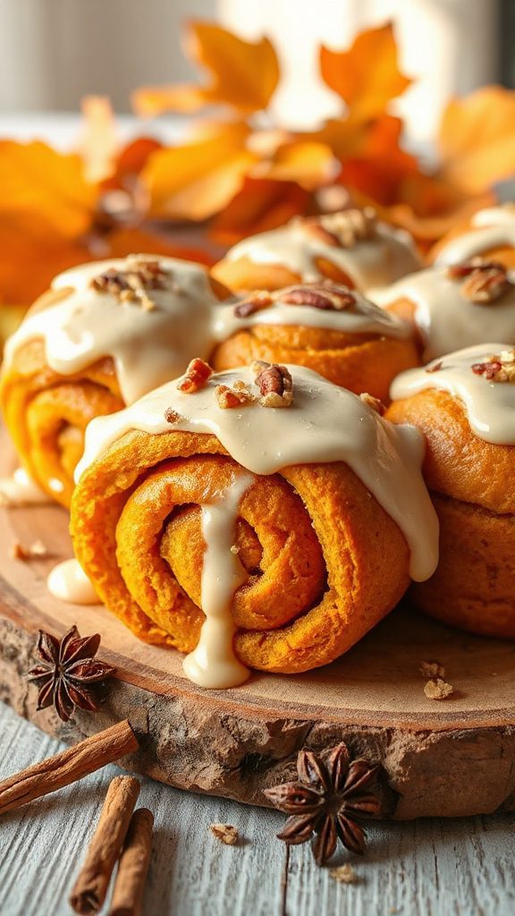 pumpkin roll with maple frosting