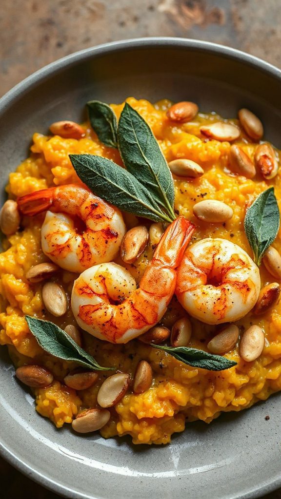 pumpkin sage risotto shrimp