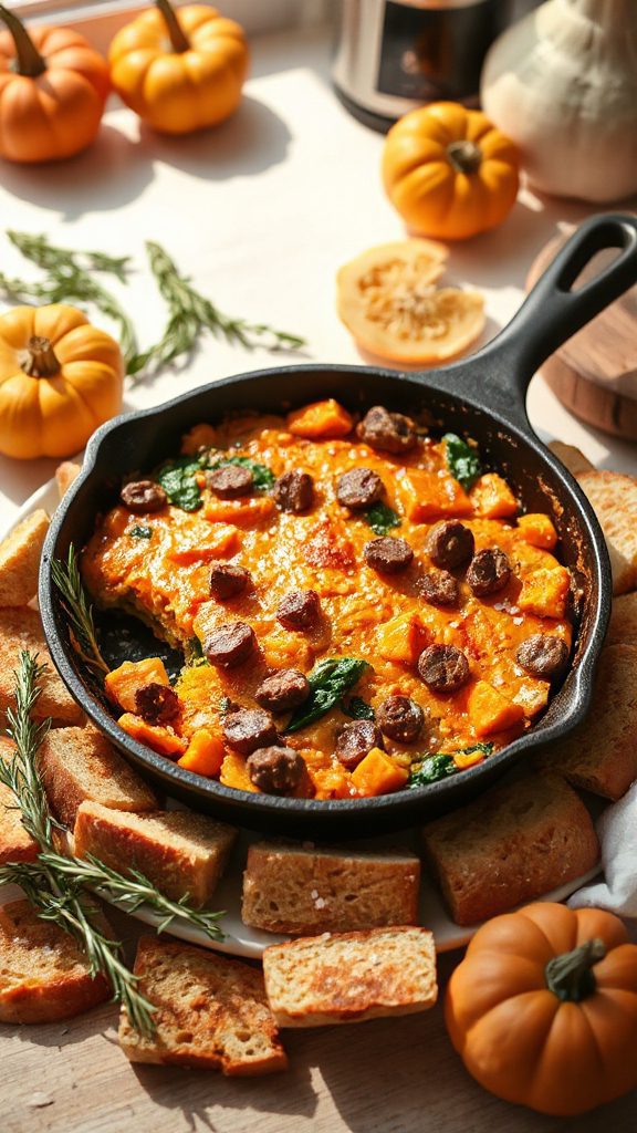 pumpkin sausage hash brown casserole