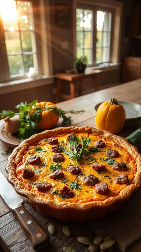 pumpkin sausage quiche recipe