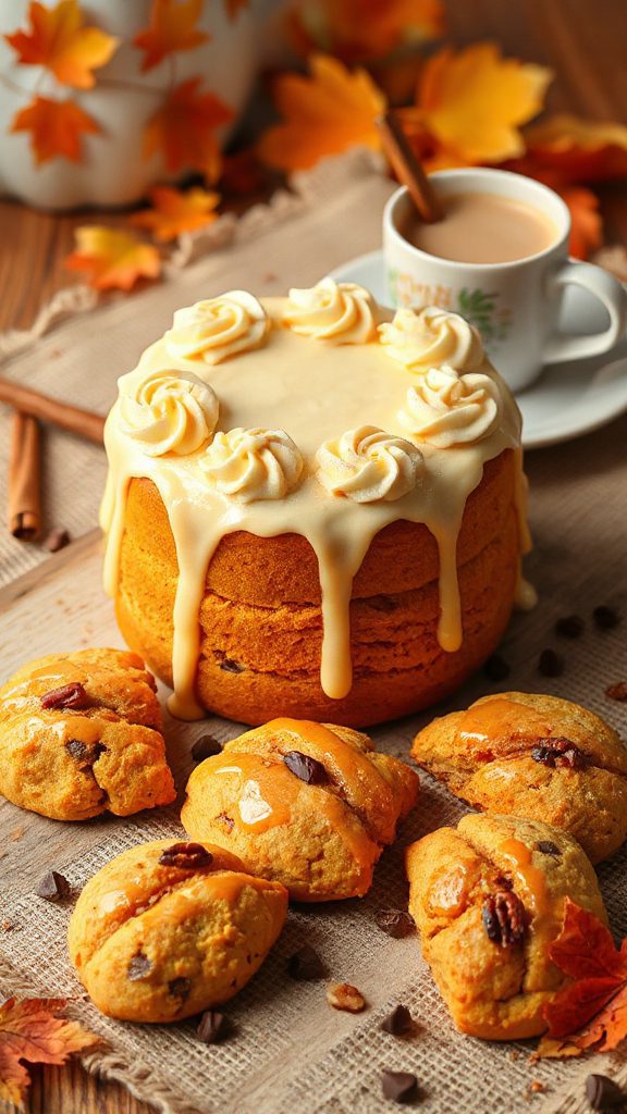 pumpkin scones with glaze