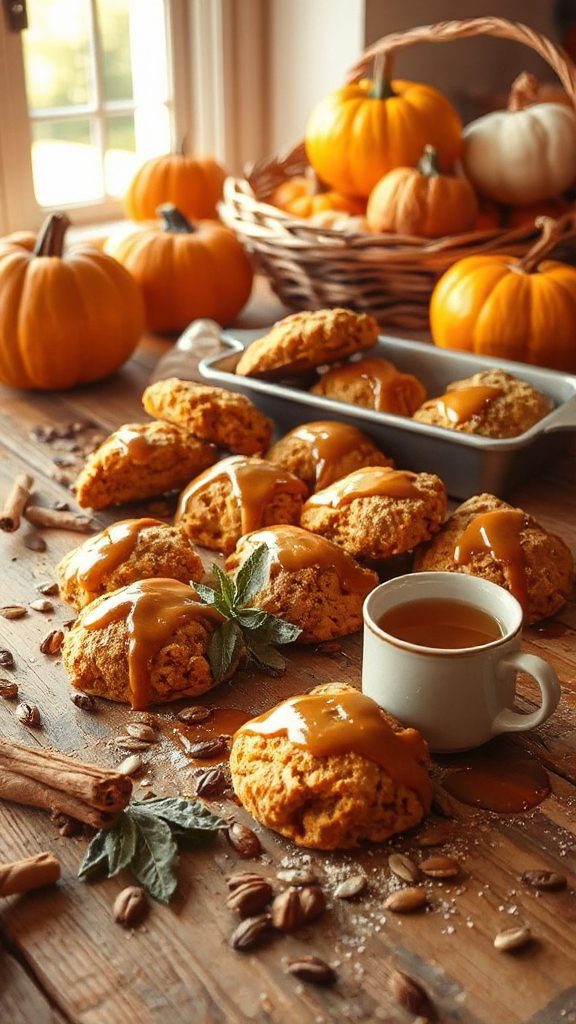 pumpkin scones with maple glaze
