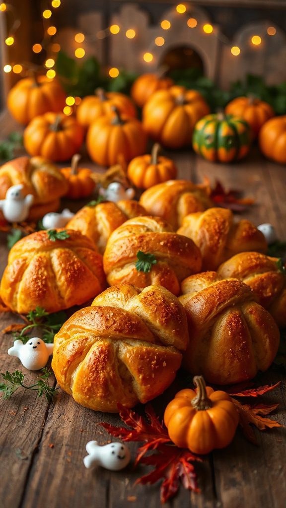 pumpkin shaped crescent roll treats