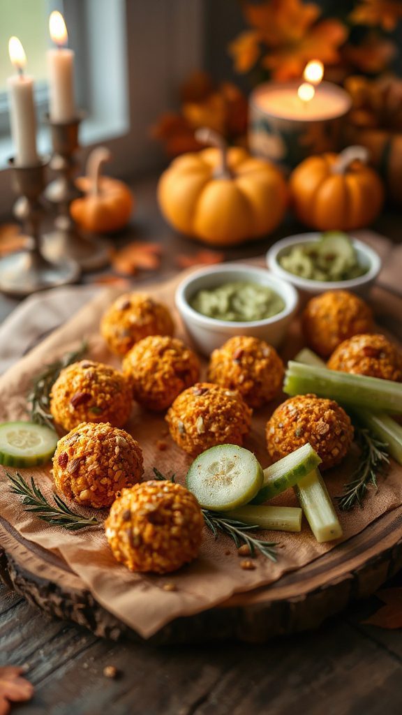 pumpkin shaped keto cheese balls