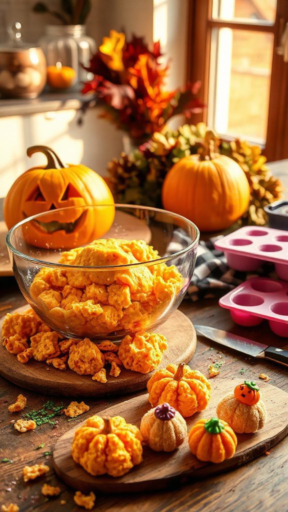 pumpkin shaped rice krispie treats