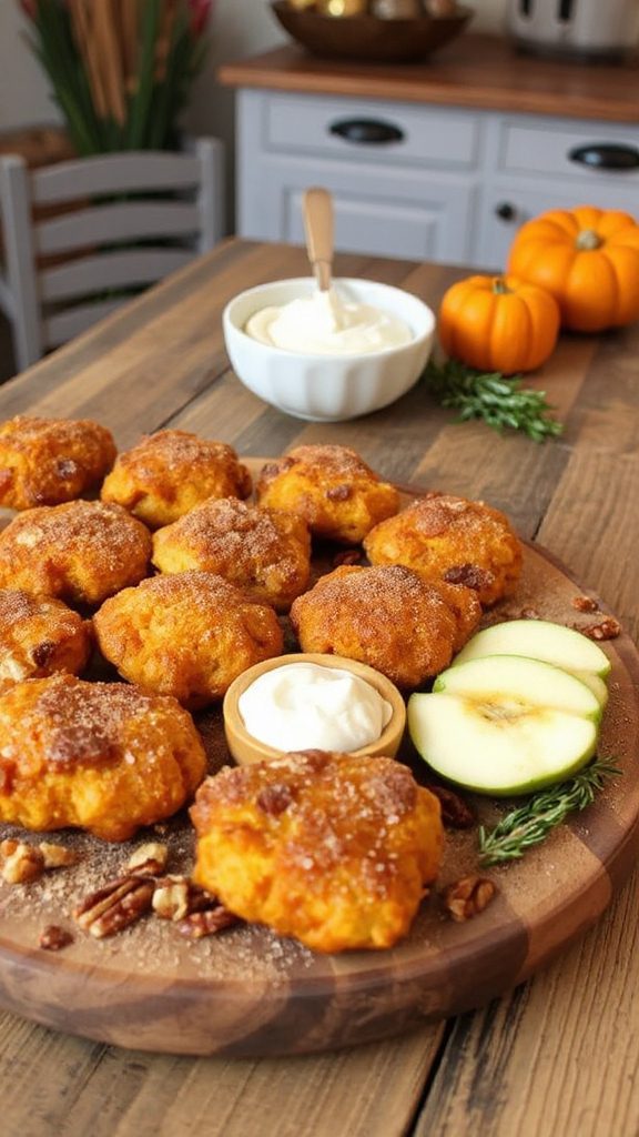 pumpkin spice apple fritters