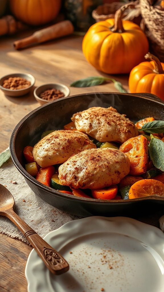pumpkin spice chicken skillet